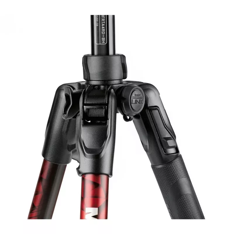 Trípode de viaje de aluminio Manfrotto MKBFRTA4RD-BH Befree de 4 secciones con rótula, rojo