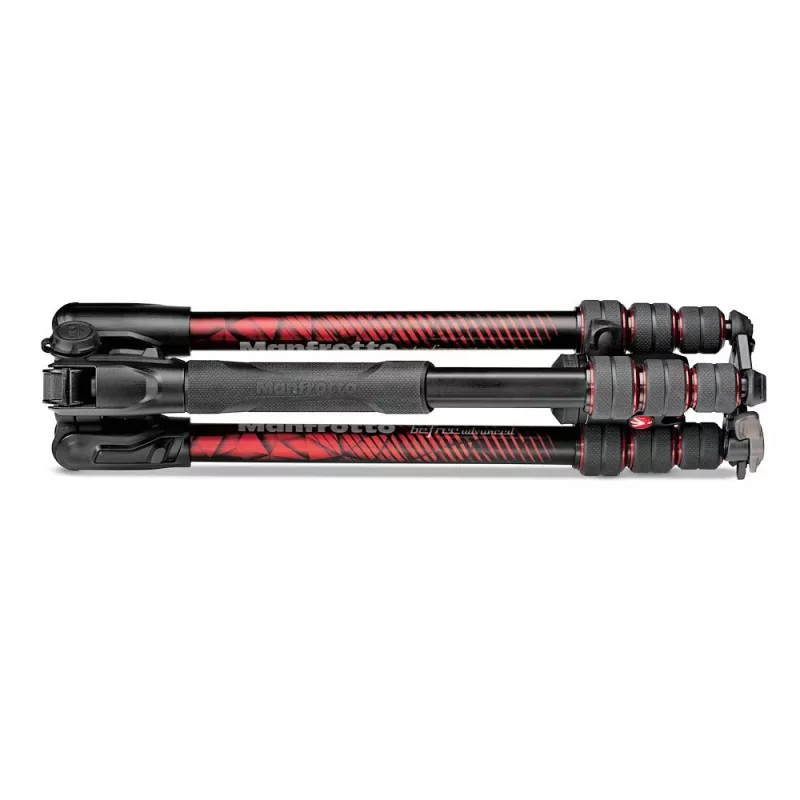 Trípode de viaje de aluminio Manfrotto MKBFRTA4RD-BH Befree de 4 secciones con rótula, rojo