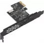 Tarjeta PCI-Express USB 3.2 Gen 1 GEMBIRD UPC-U3, 2x Type-A, alimentación SATA, chipset ASMedia
