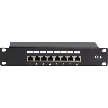 Panel de parcheo FTP CAT6 de 8 puertos para 10