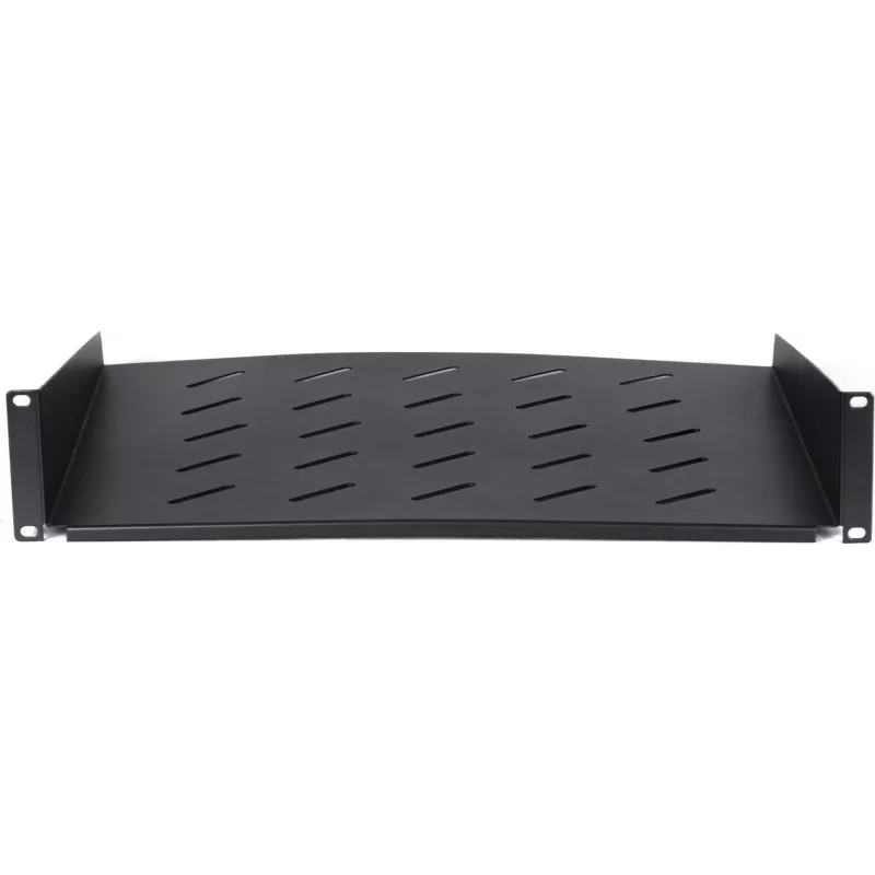 Estante fijo DSIT DS-FH2U400 2U para armarios de pared de 600 mm de profundidad, 400 mm de profundidad, negro