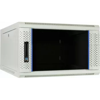 DSIT Armario servidor de pared 6U con puerta de cristal, blanco, 600x600x368 mm