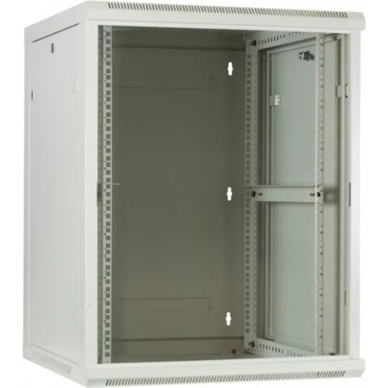 DSIT Armario servidor de pared 6U con puerta de cristal, blanco, 600x600x368 mm