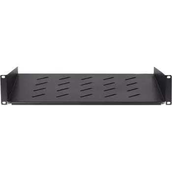 DSIT Estante fijo 2U para armarios de pared de 450 mm de profundidad, 350 mm de profundidad, negro