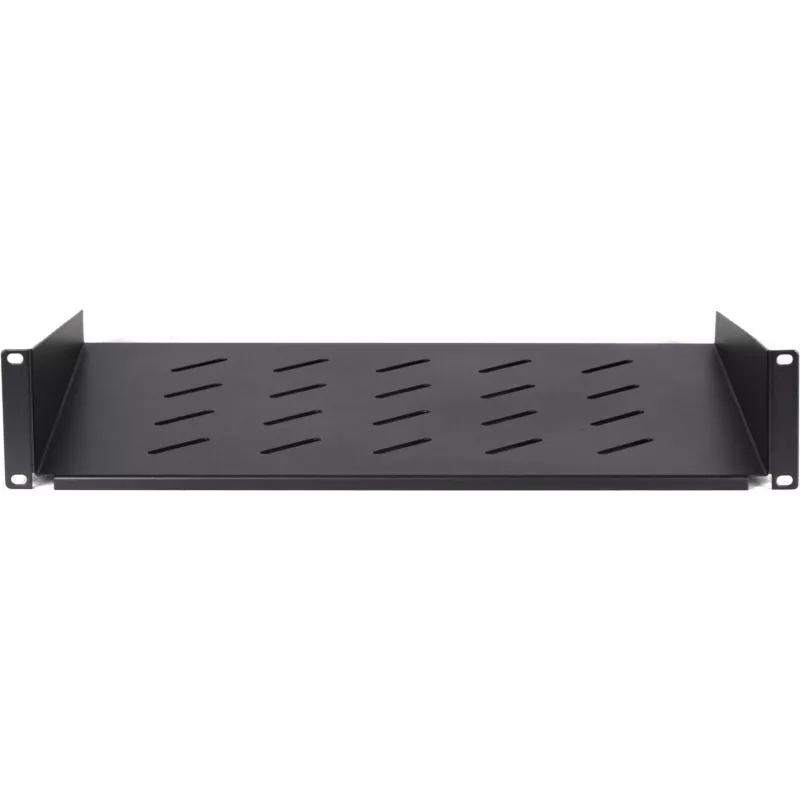 DSIT Estante fijo 2U para armarios de pared de 450 mm de profundidad, 350 mm de profundidad, negro