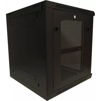 DSIT Armario servidor de pared 12U 19 inch con puerta de cristal y paredes laterales perforadas 600x600x635 mm (DS6612ZP)