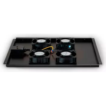 DSIT DS-FT80 Unidad de refrigeración de 4 ventiladores para rack servidor con termostato para armarios de 800 mm de profundidad, 1U, 230V, negro