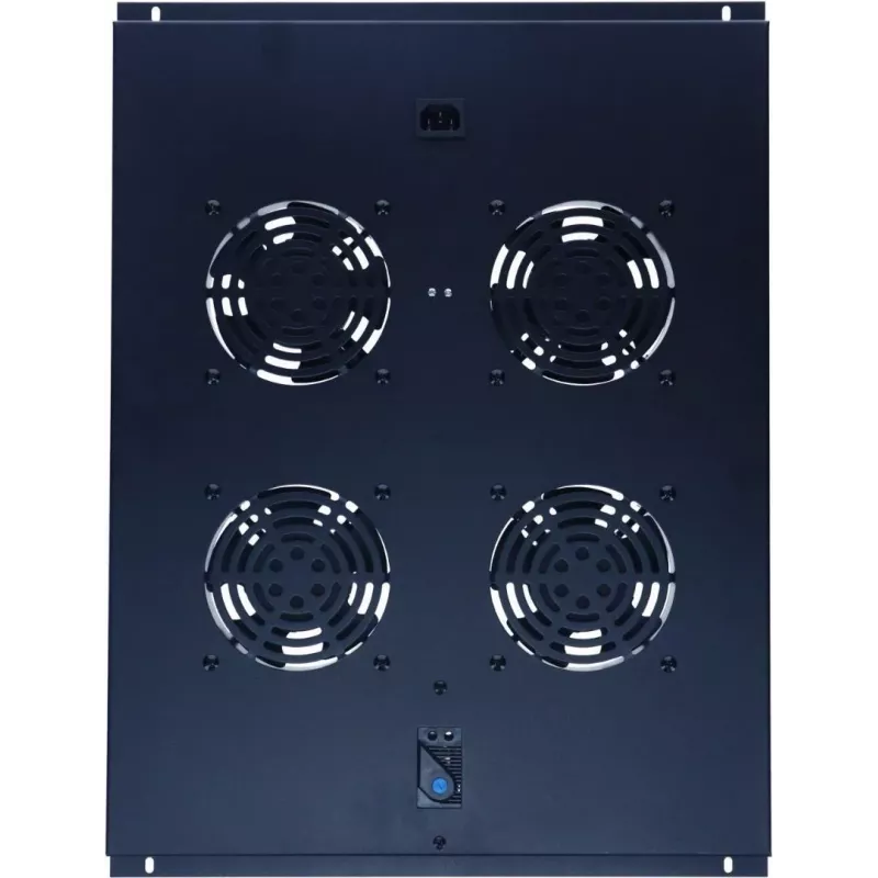 DSIT DS-FT80 Unidad de refrigeración de 4 ventiladores para rack servidor con termostato para armarios de 800 mm de profundidad, 1U, 230V, negro