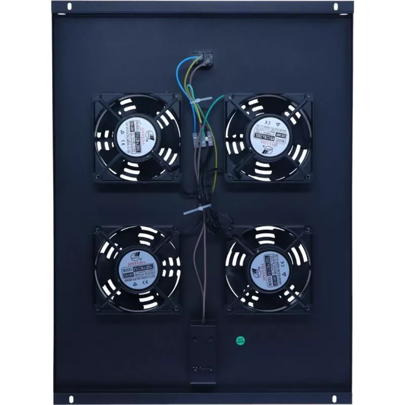 DSIT DS-FT80 Unidad de refrigeración de 4 ventiladores para rack servidor con termostato para armarios de 800 mm de profundidad, 1U, 230V, negro