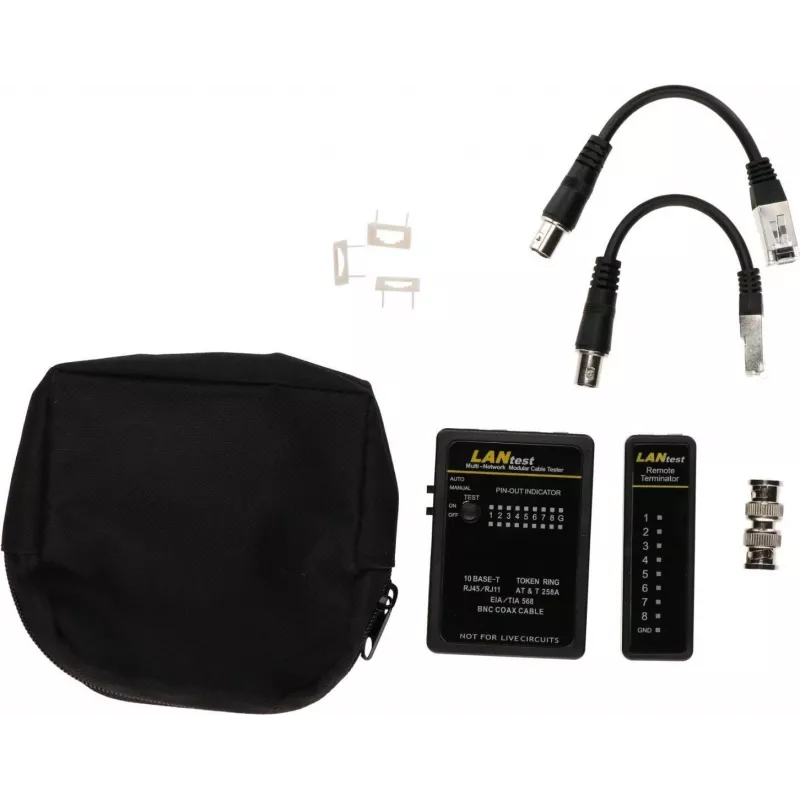Comprobador de cables de red DSIT DC-CABLETEST-PRO para U/UTP, F/UTP y SF/UTP, Cat5/Cat6