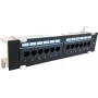 DSIT Panel de parcheo de montaje en pared CAT 6a, 12 puertos UTP, negro