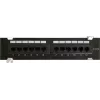 DSIT Panel de parcheo de montaje en pared CAT 6a, 12 puertos UTP, negro