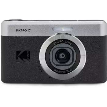 Cámara digital compacta KODAK PixPro C1 negra con tarjeta SDHC de 16GB