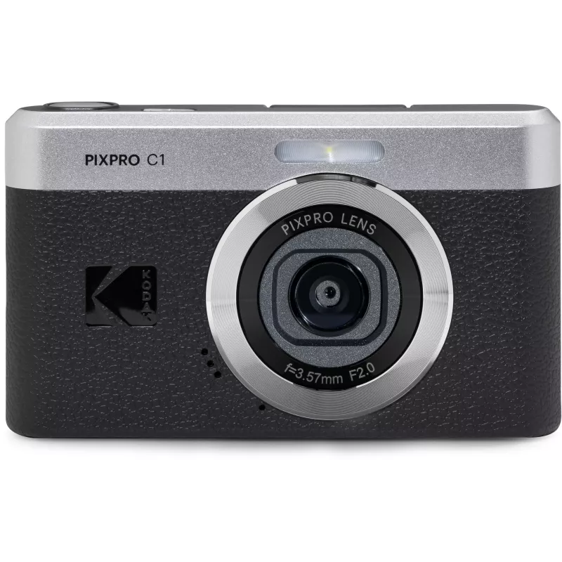 Cámara digital compacta KODAK PixPro C1 negra con tarjeta SDHC de 16GB