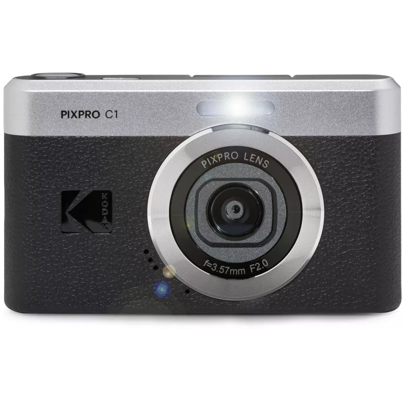 Cámara digital compacta KODAK PixPro C1 negra con tarjeta SDHC de 16GB