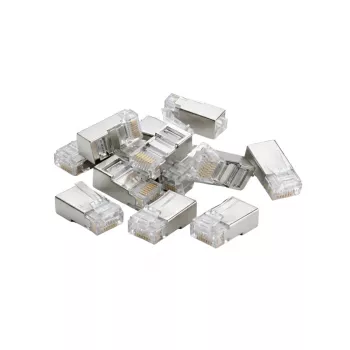 Conector de red DSIT FTP RJ45 CAT6 para cables de conductor macizo - pack de 10