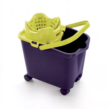 MERY cubo rectangular con ruedas 14 L con escurridor