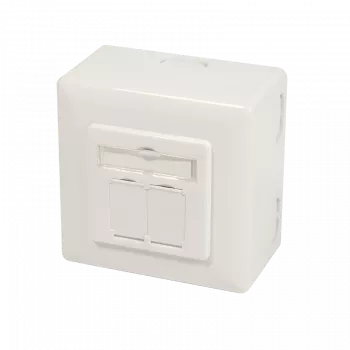 DSIT DC-Wall-Out-STP6-I Toma dual RJ45 Cat. 6/Class E apantallada de superficie, marfil