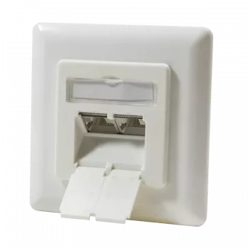 DSIT DC-Wall-In-STP6A-I Toma RJ45 de 2 puertos Cat.6a apantallada empotrable, marfil