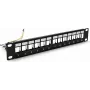 DSIT DS10-Patch-12STP Panel de parcheo keystone STP de 10 pulgadas, 12 puertos, apantallado, 1U, negro