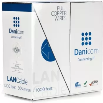 DSIT DANICOM CAT6 100% cobre UTP Cable de conductor macizo 305 m - LSZH (Cca) (DC-UTP6-305S-CCA)