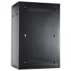 DSIT Armario rack de pared 18U con puerta metálica, 600x450x900 mm, negro