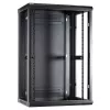 DSIT Armario rack de pared 18U con puerta metálica, 600x450x900 mm, negro
