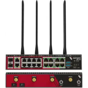 Opengear OM1304-4E Módulo serie RS232 de 4 puertos con switch Gigabit Ethernet de 4 puertos, asignación de pines X1/X2 seleccionable por software