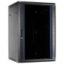 DSIT Armario rack de pared 27U con puerta de cristal, 600x600x1300 mm, negro