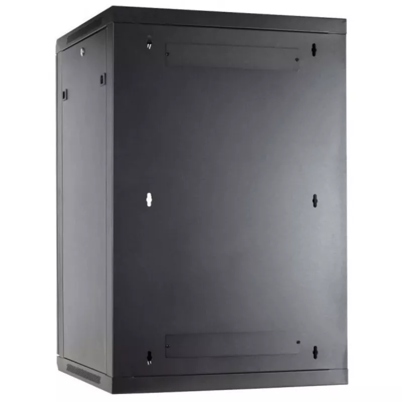 DSIT Armario rack de pared 27U con puerta de cristal, 600x600x1300 mm, negro