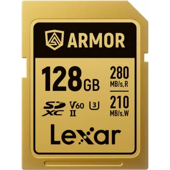 Lexar Professional ARMOR GOLD 128GB SDXC UHS-II V60 tarjeta de memoria (LSDAMGL128G-RNNNG)