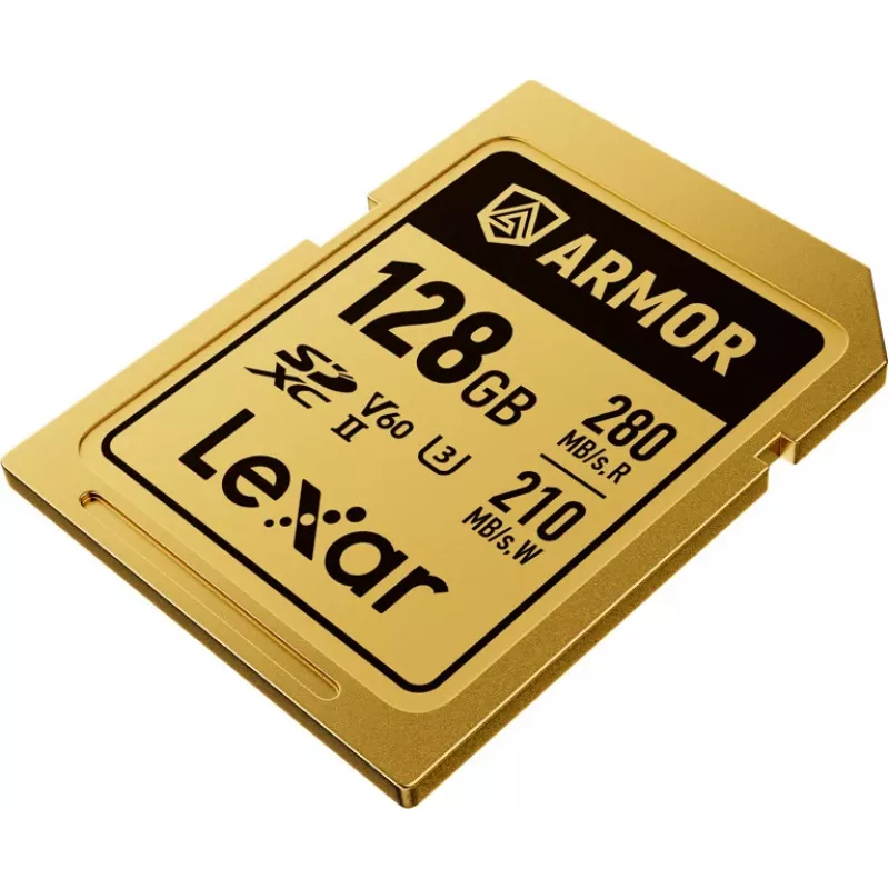 Lexar Professional ARMOR GOLD 128GB SDXC UHS-II V60 tarjeta de memoria (LSDAMGL128G-RNNNG)