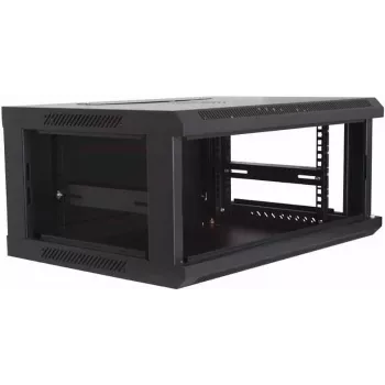 Caja de servidor DSIT DS6604 4U para montaje en pared con puerta de cristal, 600x600x280 mm, negro