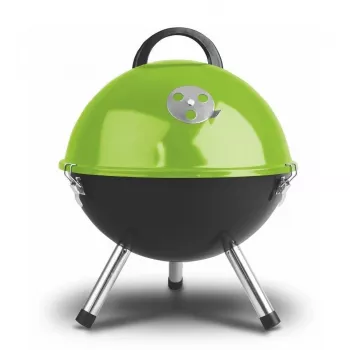 FIELDMANN FZG 1000G Barbacoa de carbón, 44 cm parrilla cromada, cuerpo de acero esmaltado, soporte de tres patas, recogedor de cenizas extraíble, Negro
