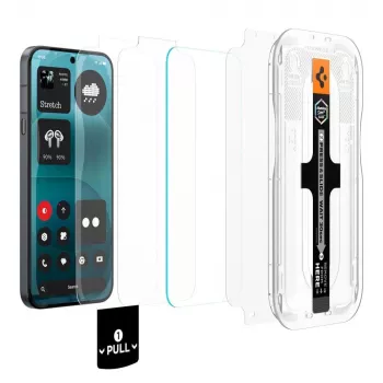 Spigen Glas.tR EZ Fit Pro AC HD Lámina protectora de pantalla pack de 2 para Nothing Phone 4a Pro - Transparente, cristal templado