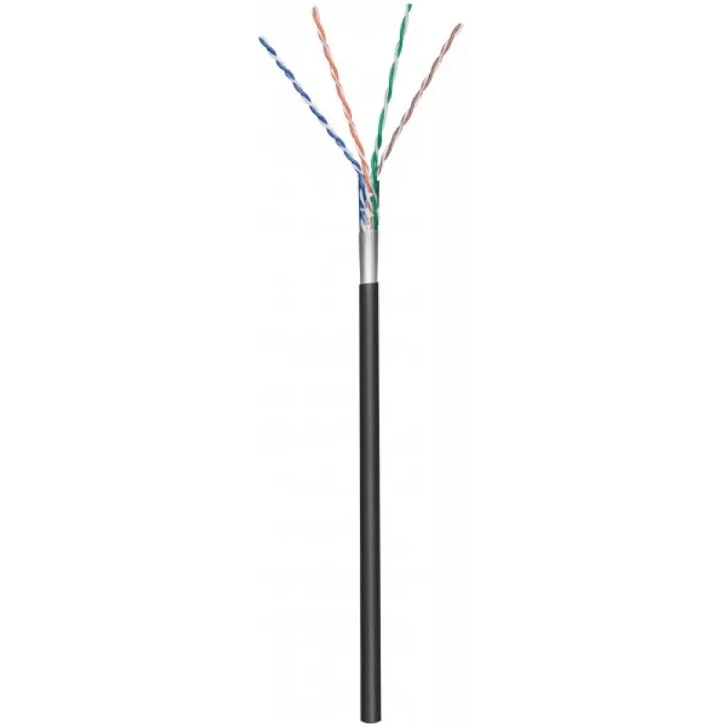 DSIT CAT5e Cable de red exterior F/UTP AWG 24/1 Conductor sólido 100 metros Negro