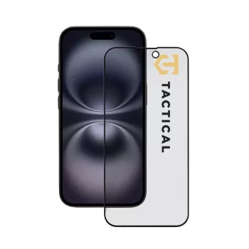 Tactical Glass Shield Privacy Protector de pantalla 5D para iPhone 15 / 16, Negro