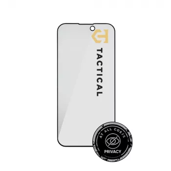Tactical Glass Shield Privacy Protector de pantalla 5D para iPhone 15 / 16, Negro