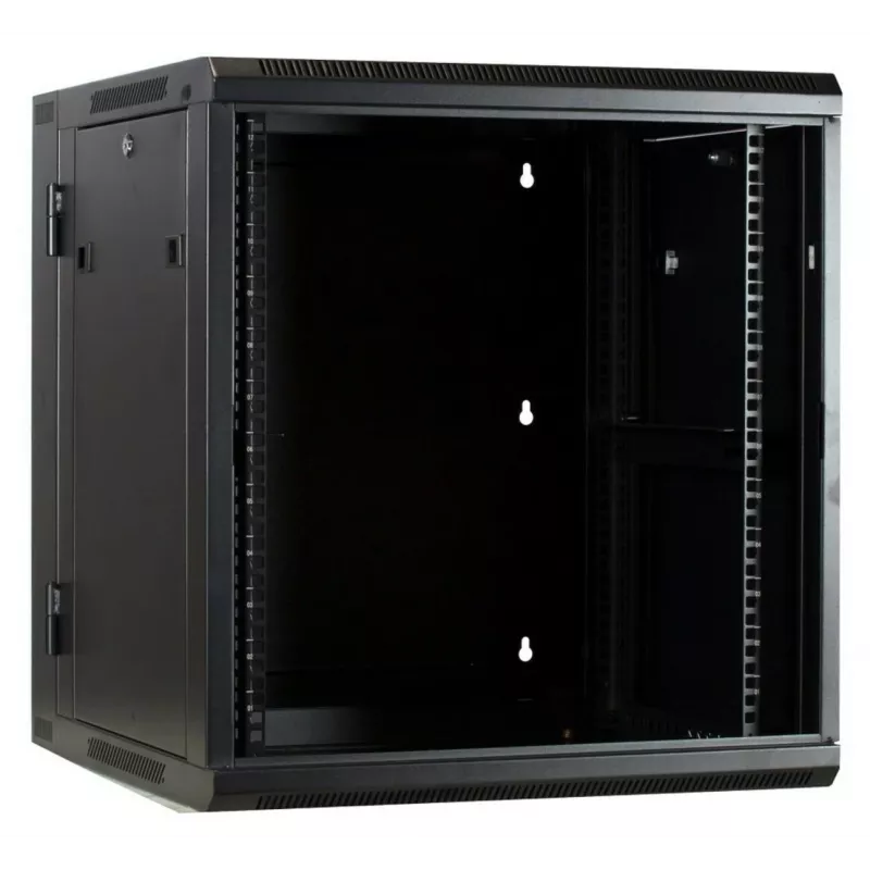 Armario de servidor reversible de montaje en pared DSIT DS6612-DOUBLE con puerta de cristal, 600 mm de ancho