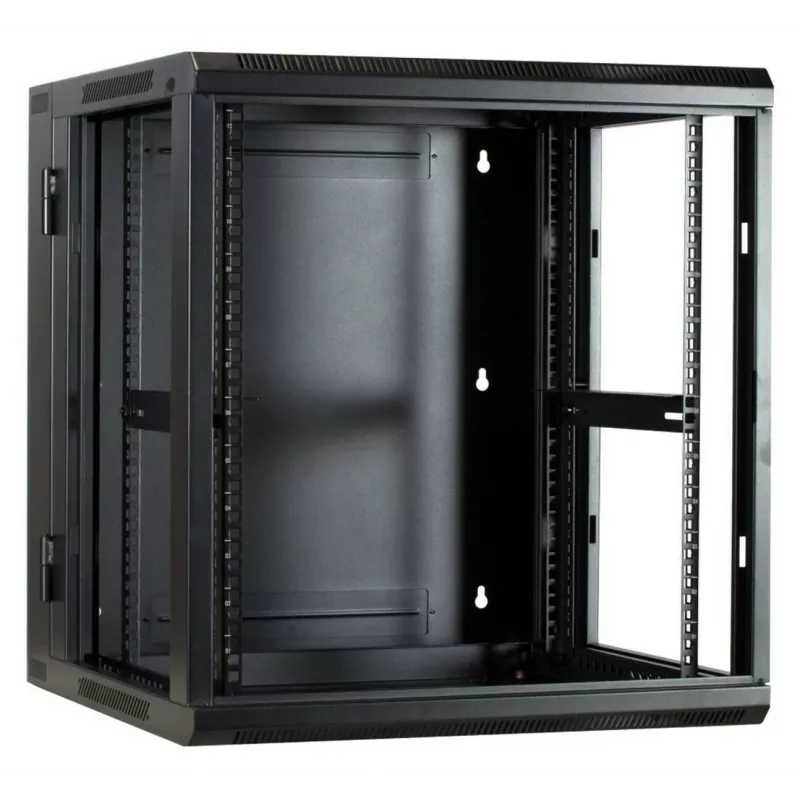 Armario de servidor reversible de montaje en pared DSIT DS6612-DOUBLE con puerta de cristal, 600 mm de ancho