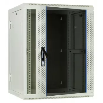 DSIT DS6615W-DOUBLE Armario de servidor reversible de pared 6U con puerta de vidrio templado, blanco (600x450x370 mm)