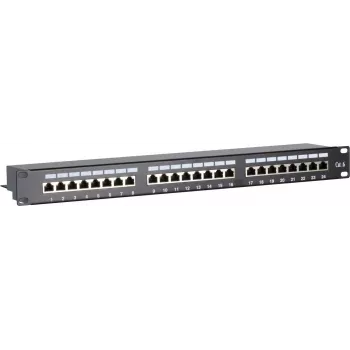 DSIT Panel de parcheo de red CAT 6 FTP 19 inch 24 puertos 1U LSA chapa de acero DS-Patch6-24FTP