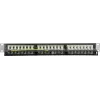DS-IT Panel de parcheo blindado CAT6 FTP 48 puertos 19 inch 2U, negro