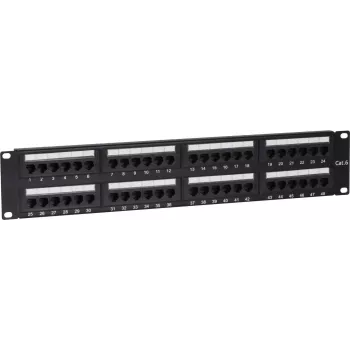 DSIT DS-Patch6-48UTP Panel de parcheo de red CAT6 UTP 19 inch 48 puertos, 1U, negro