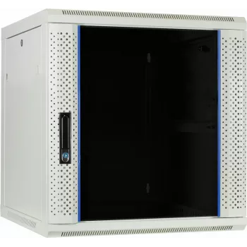 DSIT Armario de servidor de pared 12U con puerta de cristal, blanco, 600x600x635 mm