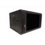 DSIT DS6606ZP-DOUBLE armario de red de pared abatible 6U con puerta de cristal, 600x450x370 mm, negro