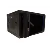 DSIT DS6606ZP-DOUBLE armario de red de pared abatible 6U con puerta de cristal, 600x450x370 mm, negro