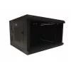DSIT DS6606ZP-DOUBLE armario de red de pared abatible 6U con puerta de cristal, 600x450x370 mm, negro