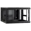 DSIT DS6606ZP-DOUBLE armario de red de pared abatible 6U con puerta de cristal, 600x450x370 mm, negro