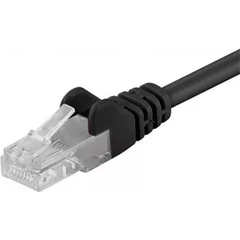 Cable de parcheo de red DSIT CAT 5e U/UTP, 0,25 m, negro, CCA, RJ45, Gigabit Ethernet